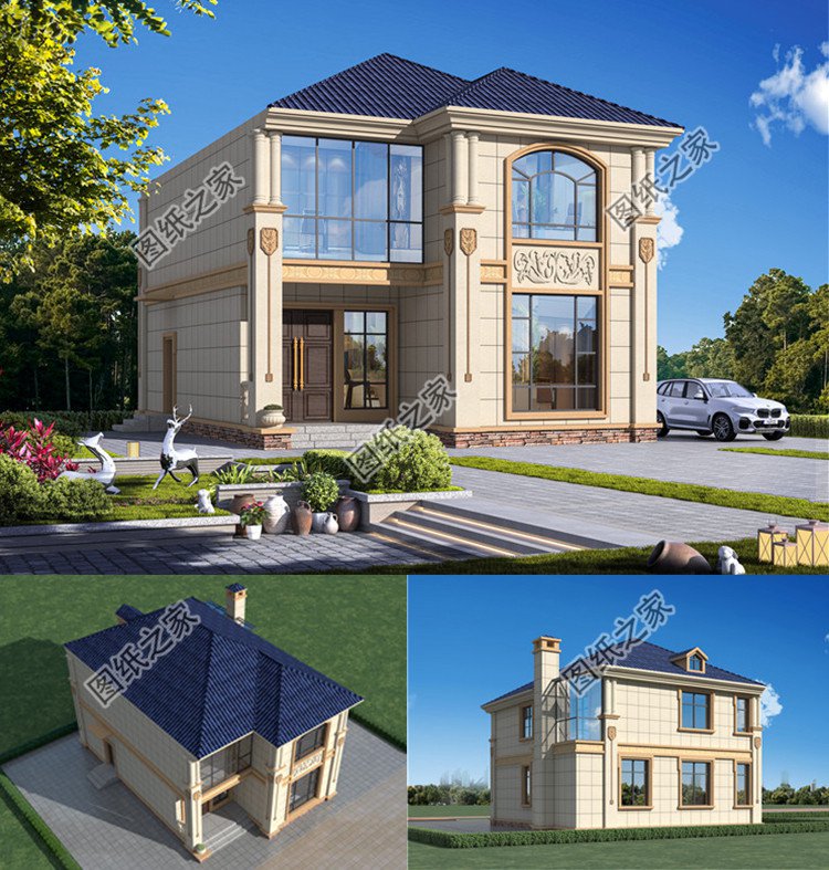 農(nóng)村二間二層小別墅設(shè)計方案效果圖