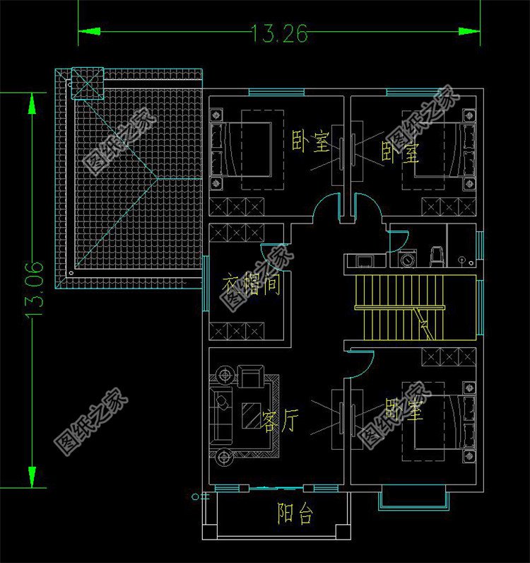 農(nóng)村帶配房二層樓效果圖方案二層