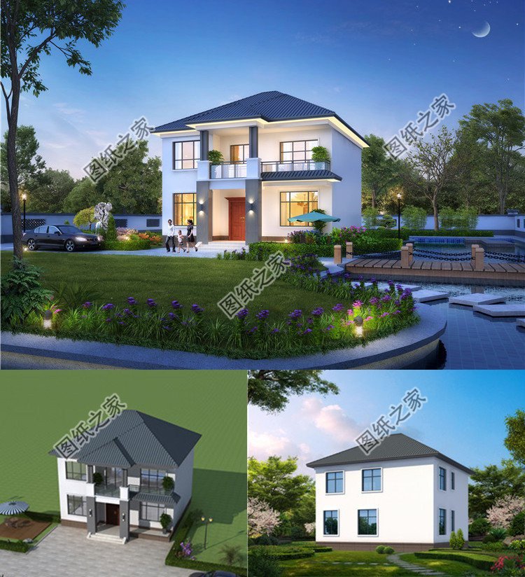 三款二層別墅設(shè)計，外觀造型各有特色最主要是經(jīng)濟實用