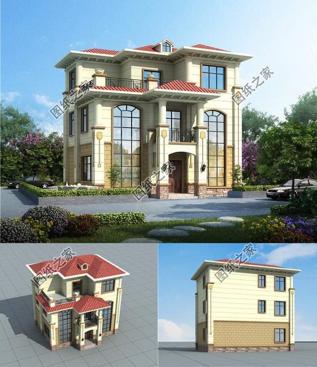 農村三層別墅設計推薦，三世同堂生活不擁擠，大戶人家建房必看