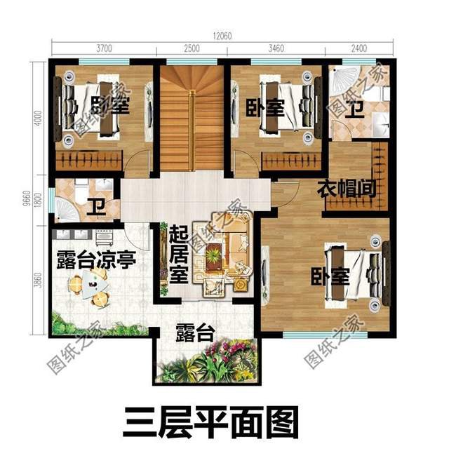 新中式三層別墅，穩(wěn)重霸氣的外觀造型，讓你眼前一亮