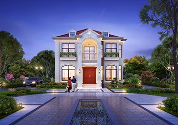 面寬10.5米獨(dú)棟二層小別墅設(shè)計(jì)圖，農(nóng)村生活的好選擇，簡(jiǎn)單精致