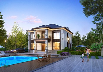 農(nóng)村二層住宅別墅設(shè)計(jì)圖，貼心實(shí)用，12.8米乘14.5米