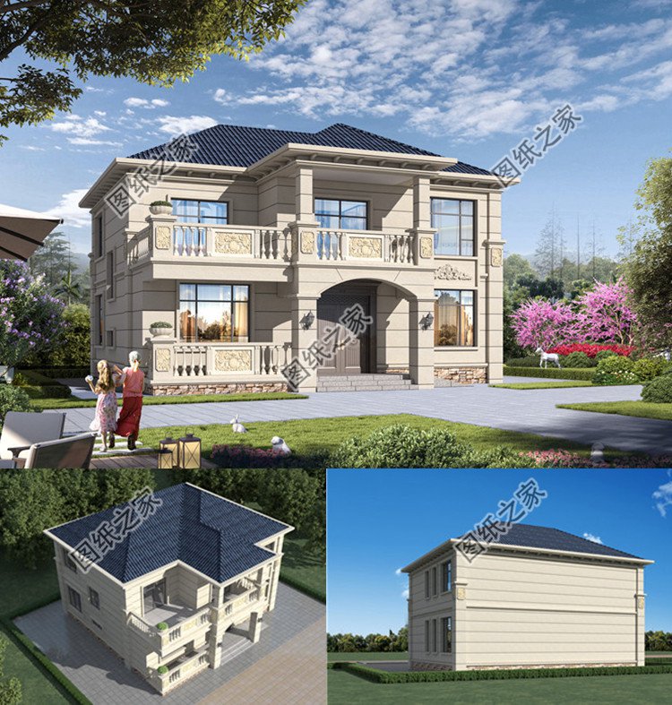 農(nóng)村三間兩層樓房設(shè)計(jì)圖效果圖