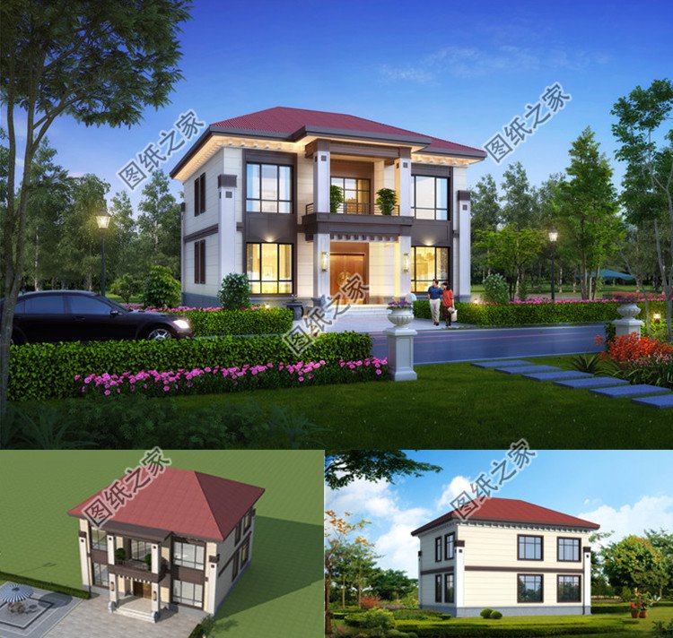 農(nóng)村三間二層別墅設(shè)計(jì)圖效果圖