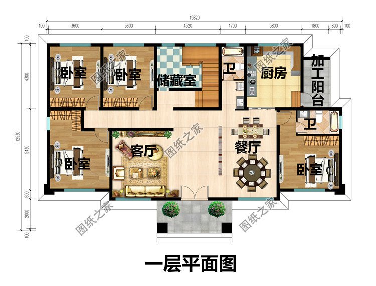 備受好評(píng)二層歐式別墅設(shè)計(jì)圖一層