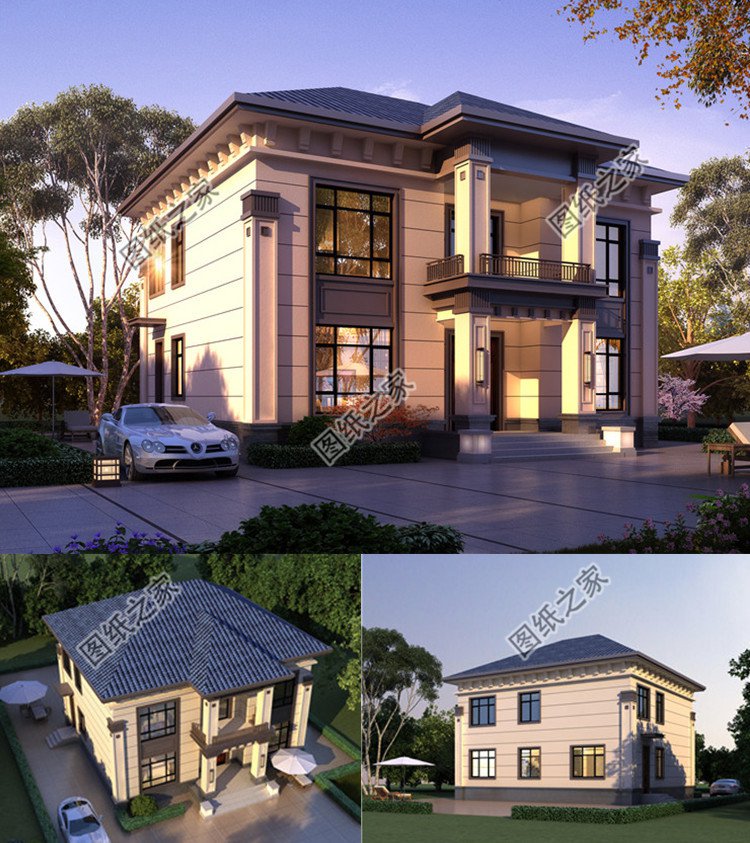 獨棟經(jīng)濟型二層小別墅房屋效果圖