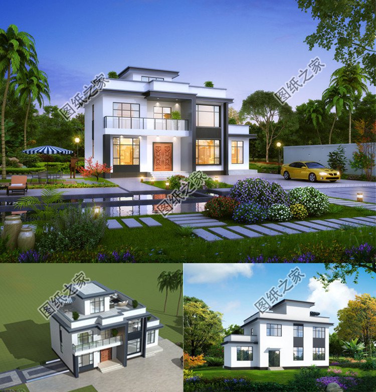 時尚耐看的二層農村別墅設計圖效果圖