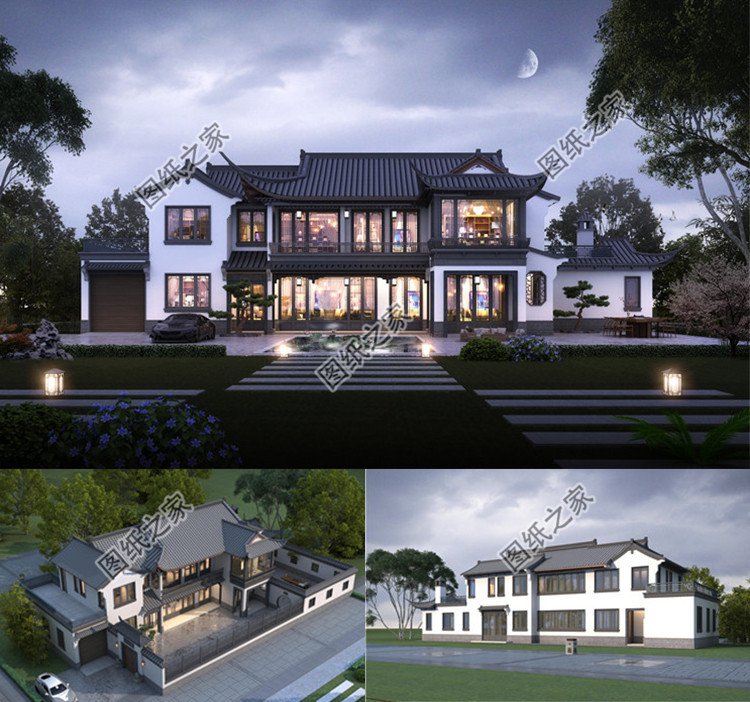 農(nóng)村二層中式戶型設(shè)計圖效果圖