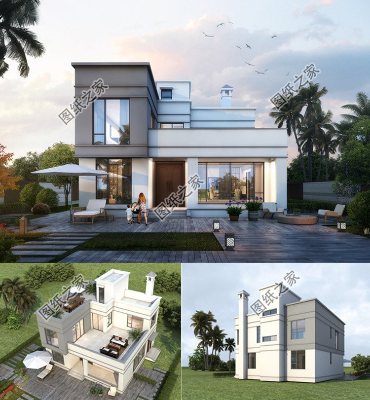 二層現(xiàn)代風別墅設(shè)計圖效果圖