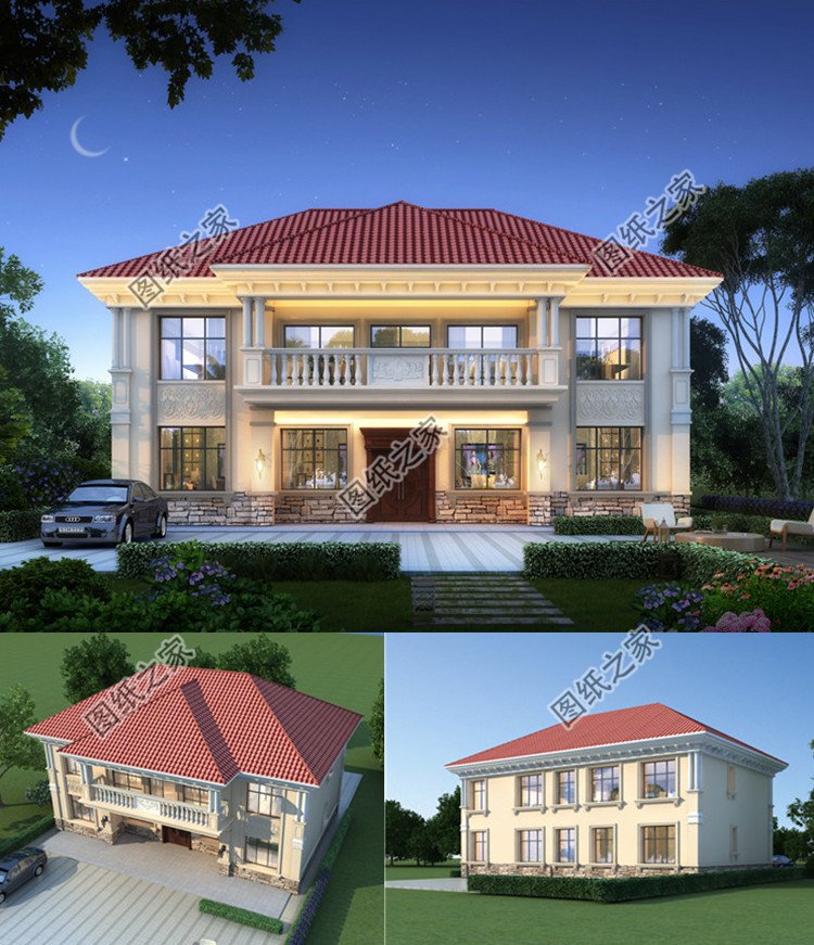 16.8x13米二層別墅設(shè)計效果圖