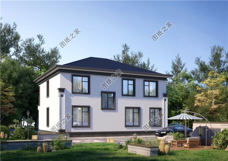 最新款二層農村別墅設計圖外觀