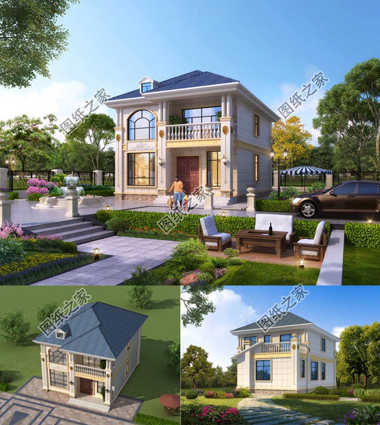 兩開間自建別墅設(shè)計圖效果圖