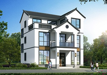 中式三層新農(nóng)村房子別墅設(shè)計圖，看了那么久，還是中式最有韻味