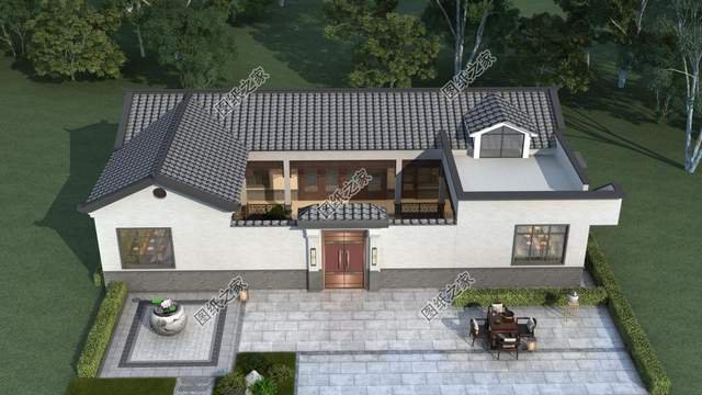 一層中式養(yǎng)老房效果圖，經(jīng)濟的造價成本，受到廣大建房者喜愛