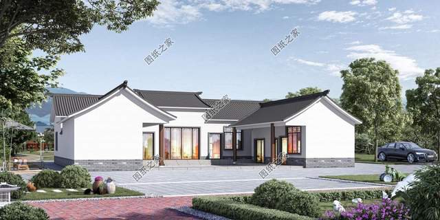 一層中式養(yǎng)老房效果圖，經(jīng)濟的造價成本，受到廣大建房者喜愛