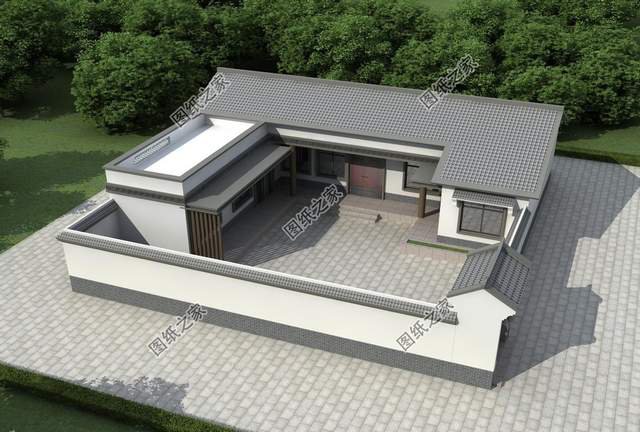 一層中式養(yǎng)老房效果圖，經(jīng)濟的造價成本，受到廣大建房者喜愛