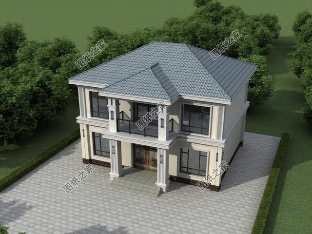 左右對稱別墅設(shè)計(jì)圖，外觀簡約大方，一眼就能愛上的小別墅