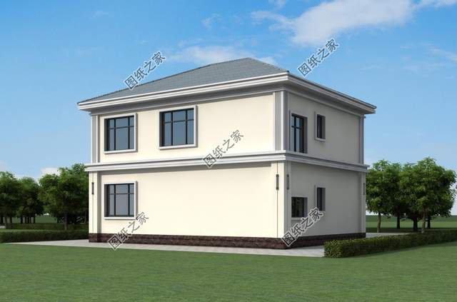 左右對稱別墅設(shè)計(jì)圖，外觀簡約大方，一眼就能愛上的小別墅