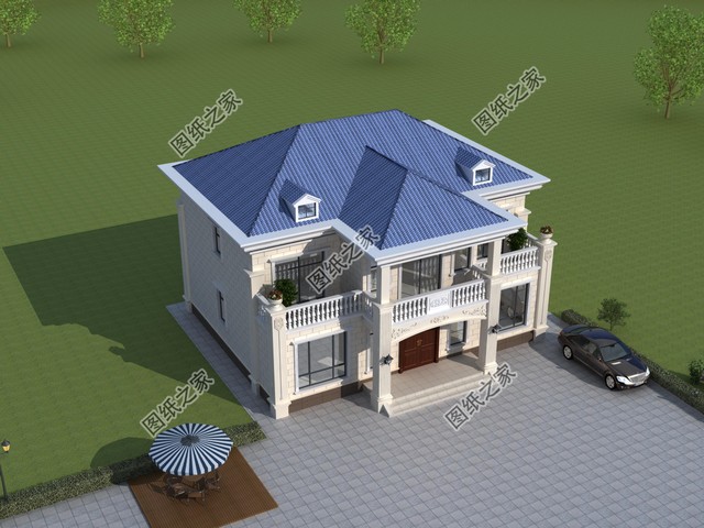 左右對稱別墅設(shè)計(jì)圖，外觀簡約大方，一眼就能愛上的小別墅