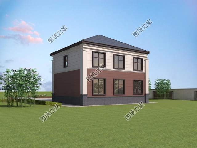 左右對稱別墅設(shè)計(jì)圖，外觀簡約大方，一眼就能愛上的小別墅