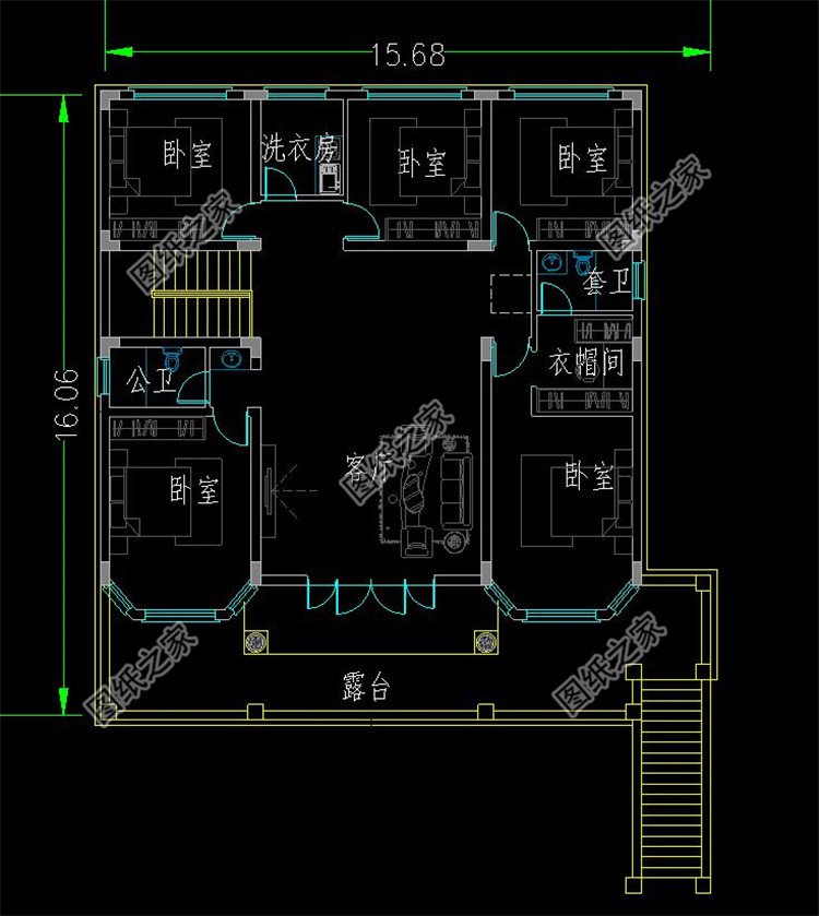帶車庫架空層的農(nóng)村別墅布局2