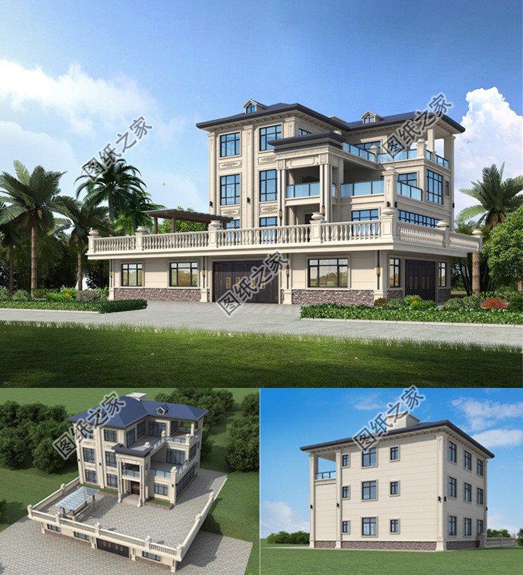 農(nóng)村四層帶架空層別墅效果圖