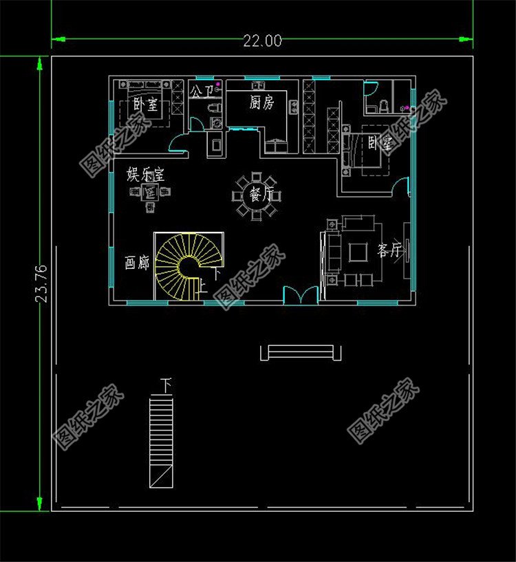 農(nóng)村四層帶架空層別墅布局2