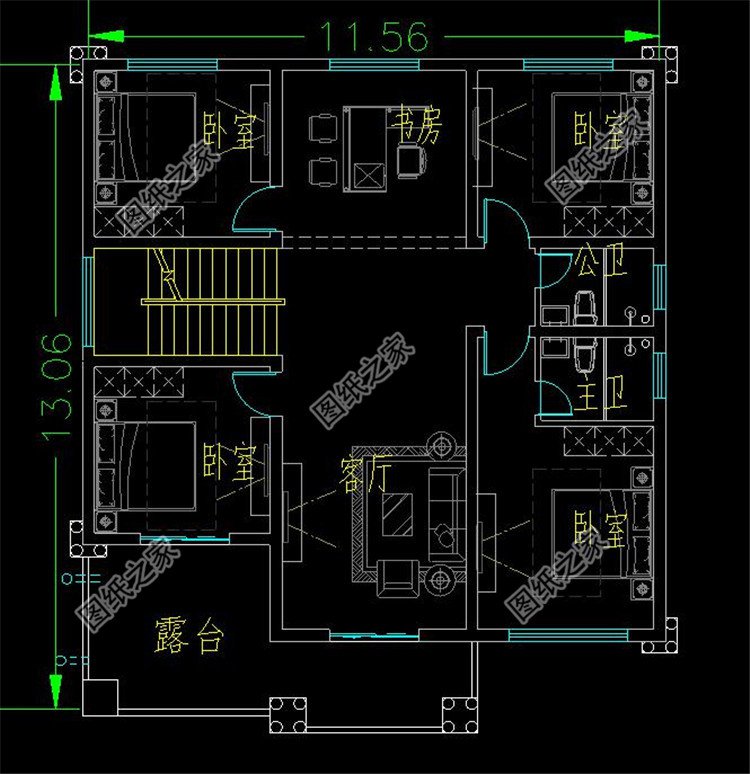 帶架空層三層別墅設(shè)計(jì)圖布局3