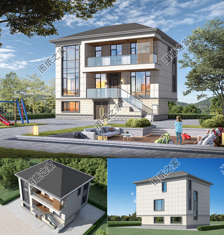 現(xiàn)代風(fēng)格帶架空層別墅設(shè)計圖效果圖