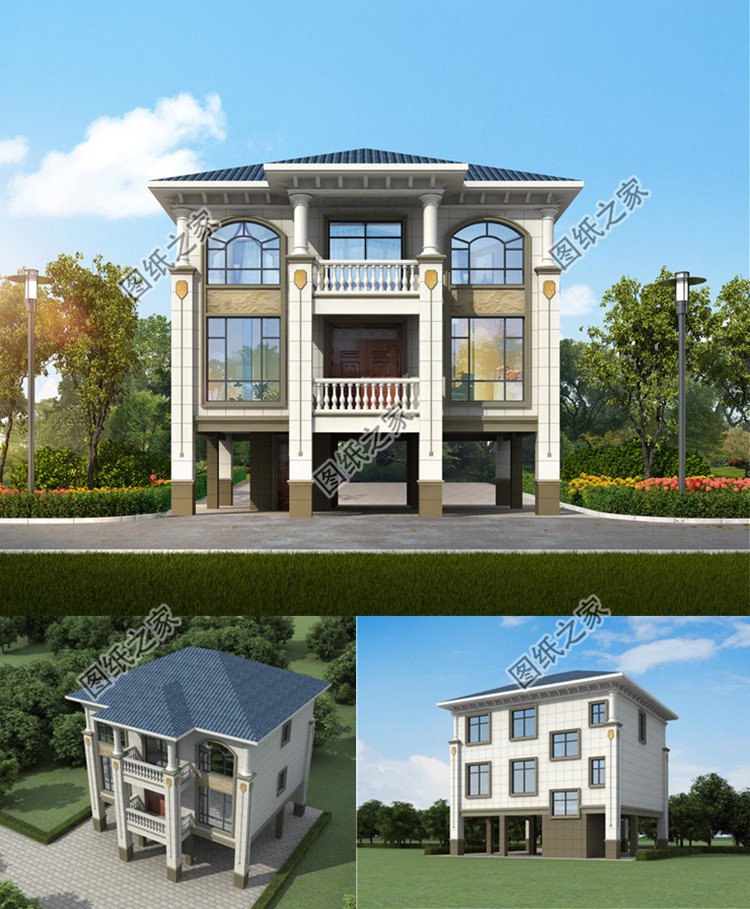 帶架空層三層別墅設(shè)計(jì)圖效果圖