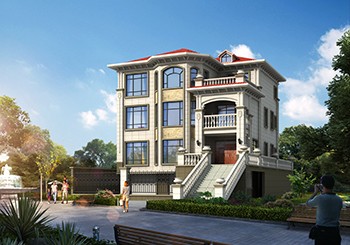 超氣派的三層別墅設(shè)計(jì)圖，架空層做車庫(kù)，有錢(qián)有地就能建