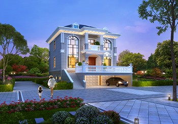 帶架空層的農(nóng)村二層別墅設(shè)計(jì)方案，造型大氣漂亮