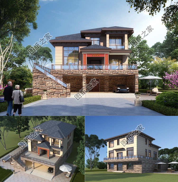 超氣派的三層別墅設(shè)計圖效果圖