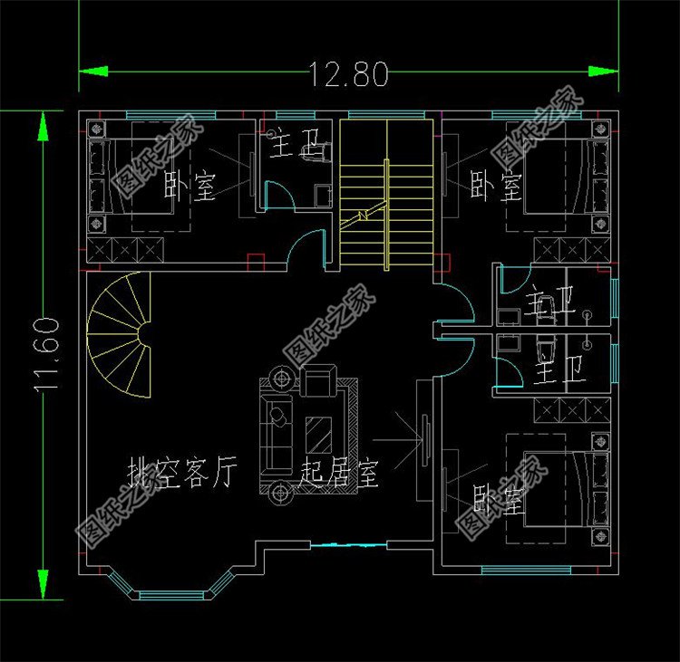 帶架空層的圖紙設(shè)計方案布局3