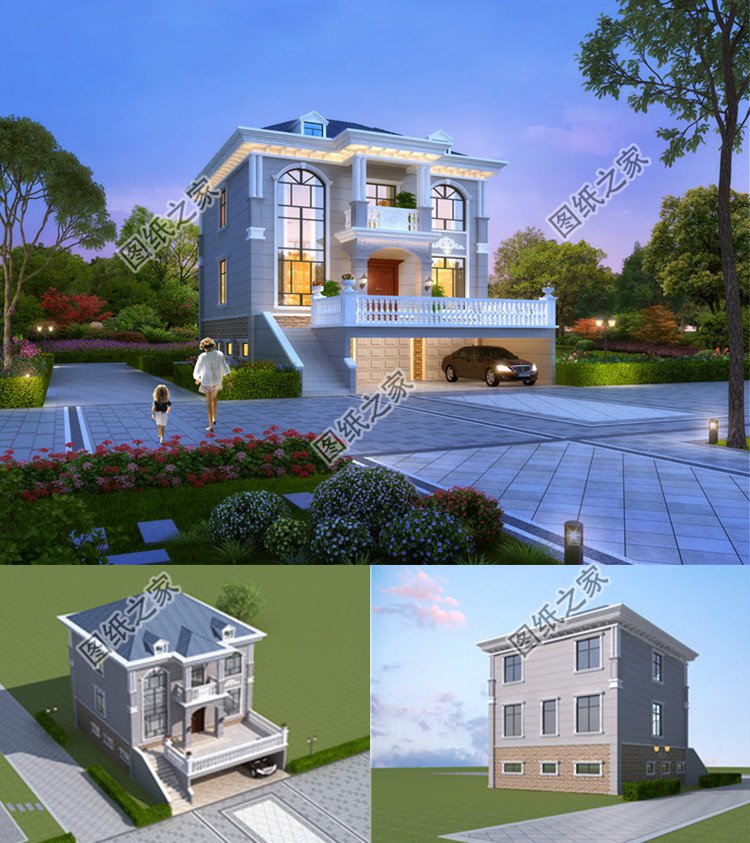 帶架空層的農(nóng)村別墅設(shè)計(jì)方案效果圖