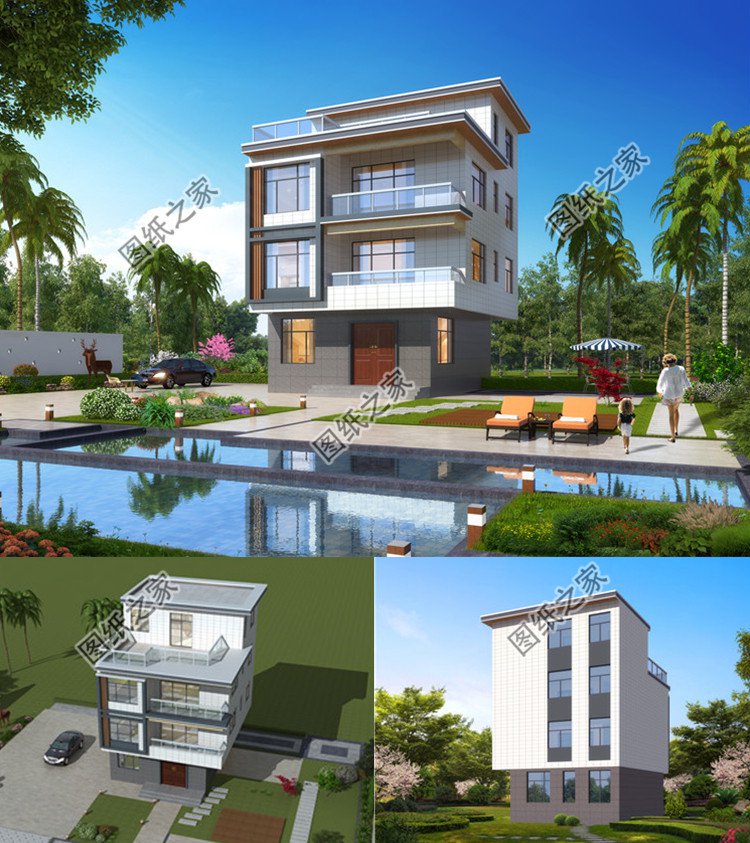 四層平頂別墅設(shè)計圖效果圖