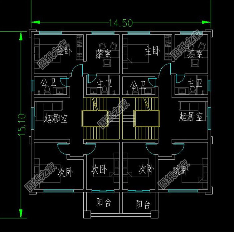 四層豪華別墅設(shè)計(jì)圖三層