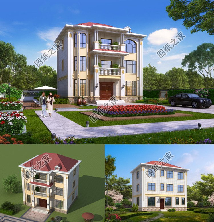 百余平三層豪華別墅設(shè)計(jì)圖效果圖