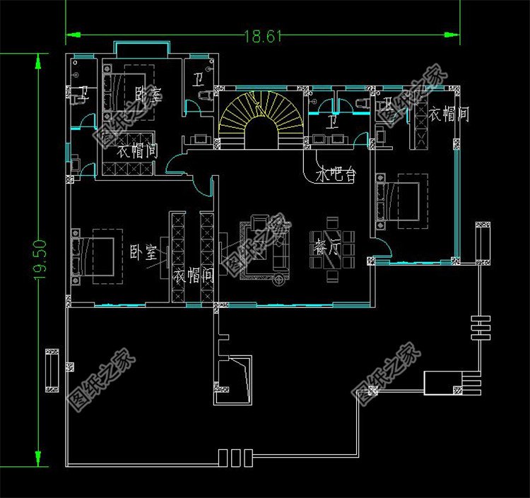 三層現(xiàn)代別墅設(shè)計(jì)圖二層