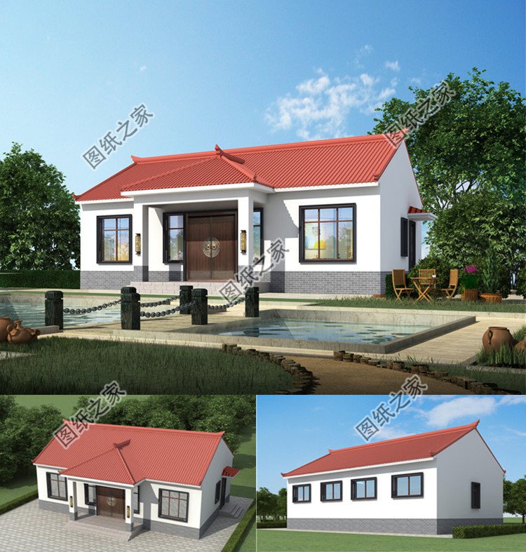 一層中式別墅設(shè)計圖效果圖