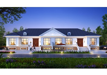 一層帶地下室雙拼別墅設(shè)計(jì)圖，理想鄉(xiāng)村生活的標(biāo)配