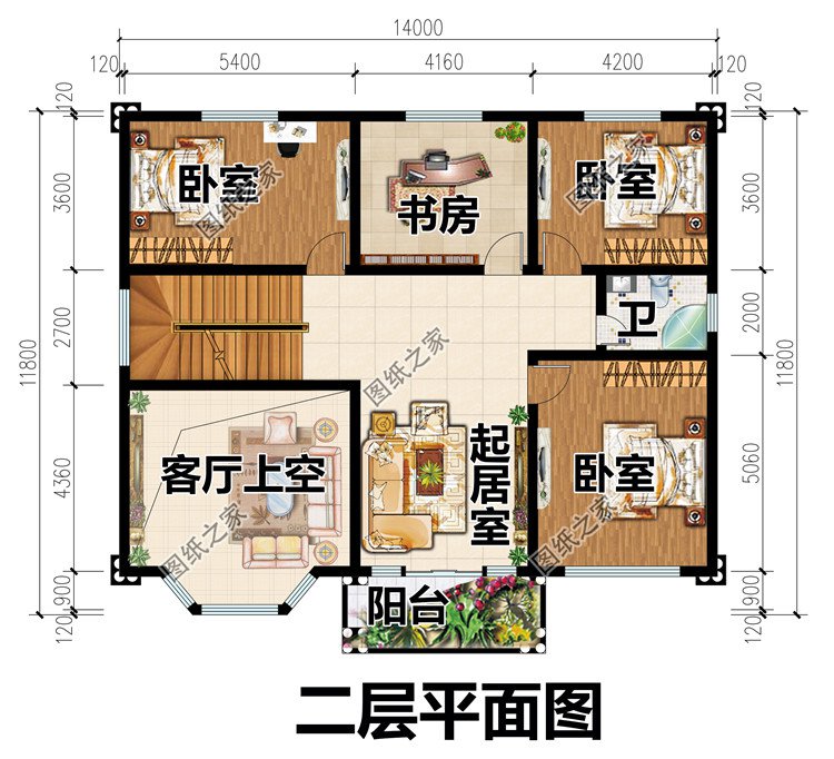 坡屋頂的二層歐式別墅設計圖