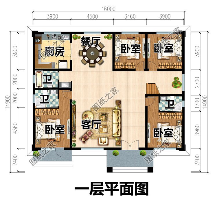 農(nóng)村四間三層豪華別墅設(shè)計(jì)