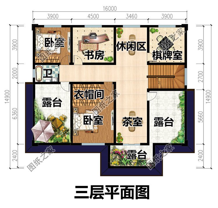 農(nóng)村四間三層豪華別墅設(shè)計(jì)