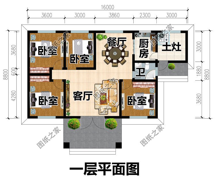 農(nóng)村一層小別墅設計圖