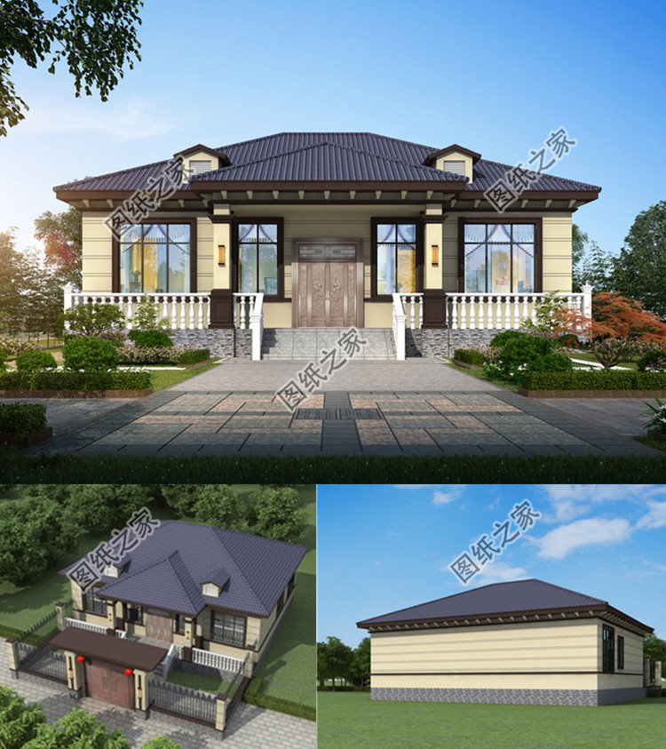 一層農(nóng)村自建房別墅設(shè)計方案效果圖