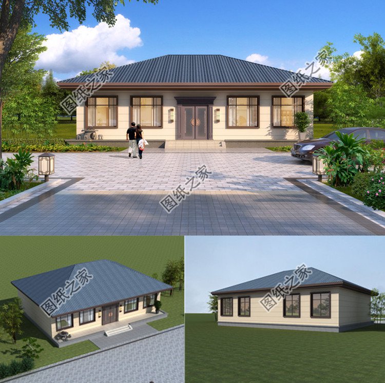 農(nóng)村五開(kāi)間大平層設(shè)計(jì)圖效果圖