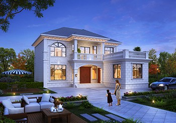 “L”字形二層別墅設(shè)計(jì)圖，獨(dú)立餐廚加連體露臺(tái)，太美了