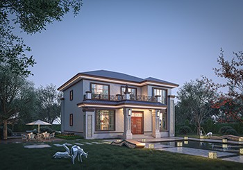 新中式二層別墅設(shè)計(jì)圖，農(nóng)村最適合建的兩層小樓，13×12米